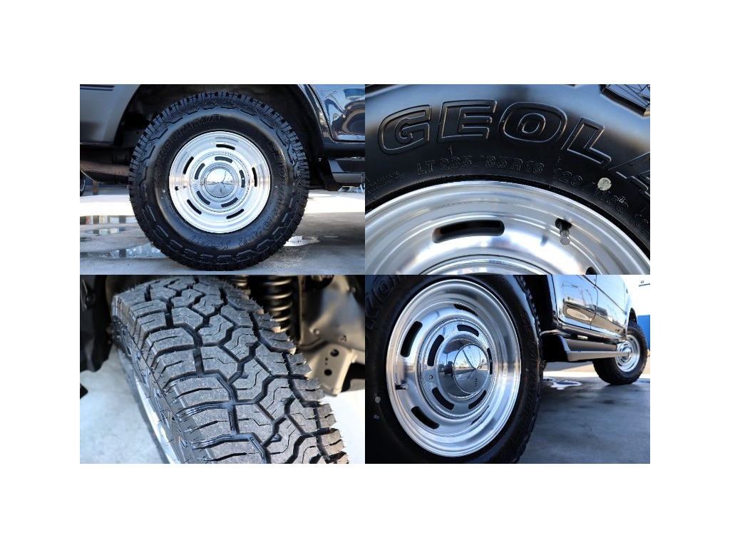 足元にはDEANクロスカントリー16インチAWにジオランダー235X-ATタイヤの組み合わせ！