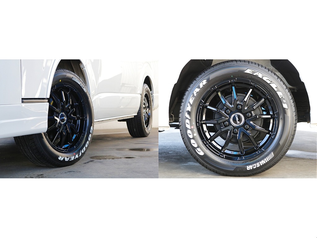 オリジナルオーバーフェンダー・オリジナル１７インチアルミホイール・グッドイヤーナスカータイヤ