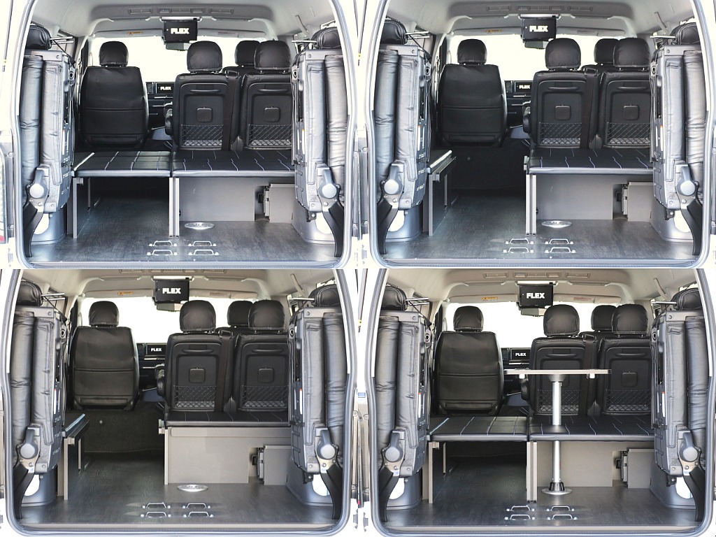 ４列目跳ね上げ可能！ベッドマット収納可能！