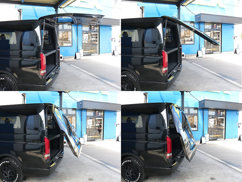 リアゲートの開き方を好きな角度で止めることができます