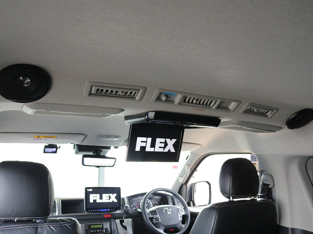 天井スピーカー・後席用フリップダウンモニター