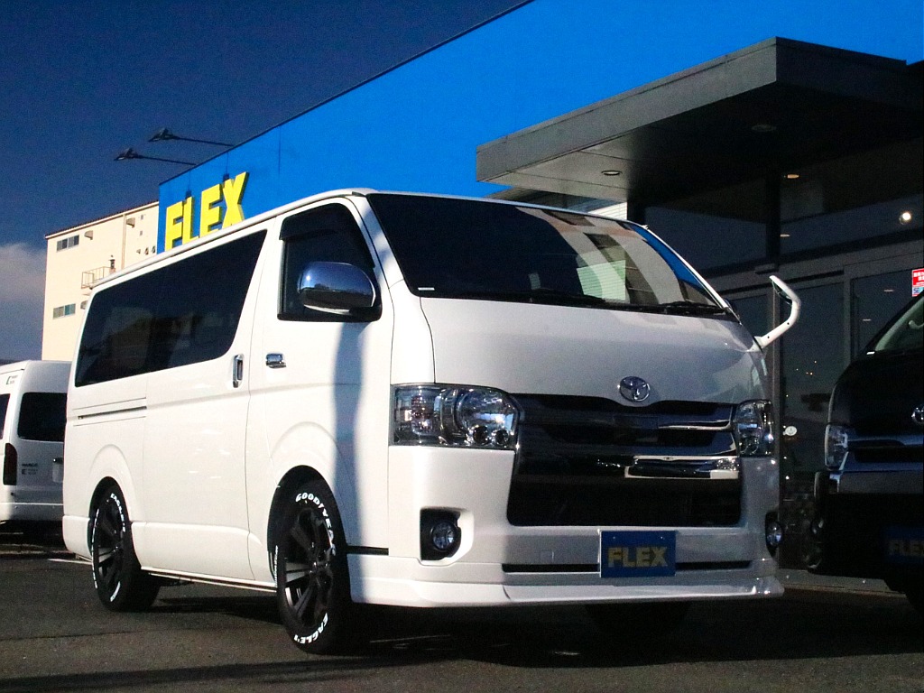 令和元年式 ハイエースバン S-GL ダークプライムⅡ 2.8L ディーゼル2WD FLEXオリジナルカスタム多数装備！釣りに最適なロッドホルダー付き！