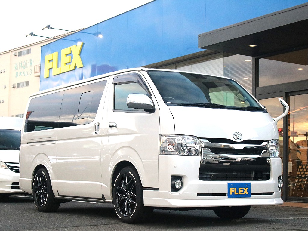 H28年　ハイエースバン　S-GL　ダークプライム　3.0L　ディーゼル4WD　ベットキット搭載の車中泊仕様！FLEXオリジナルパーツ装備！