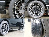 ダイナスティ製アルミホイールにオーレンカウンター18インチタイヤが装備されてます！