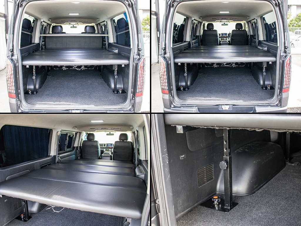 4分割式ベッドキットが装備されてますので、車中泊などもお楽しみ頂けます！