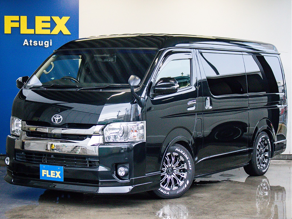 H30年式　レジアスエースバン　S-GL　ダークプライムⅡ　ディーゼル2WD　ワイド　ミドルルーフ　ロングボディ　カスタム盛沢山！