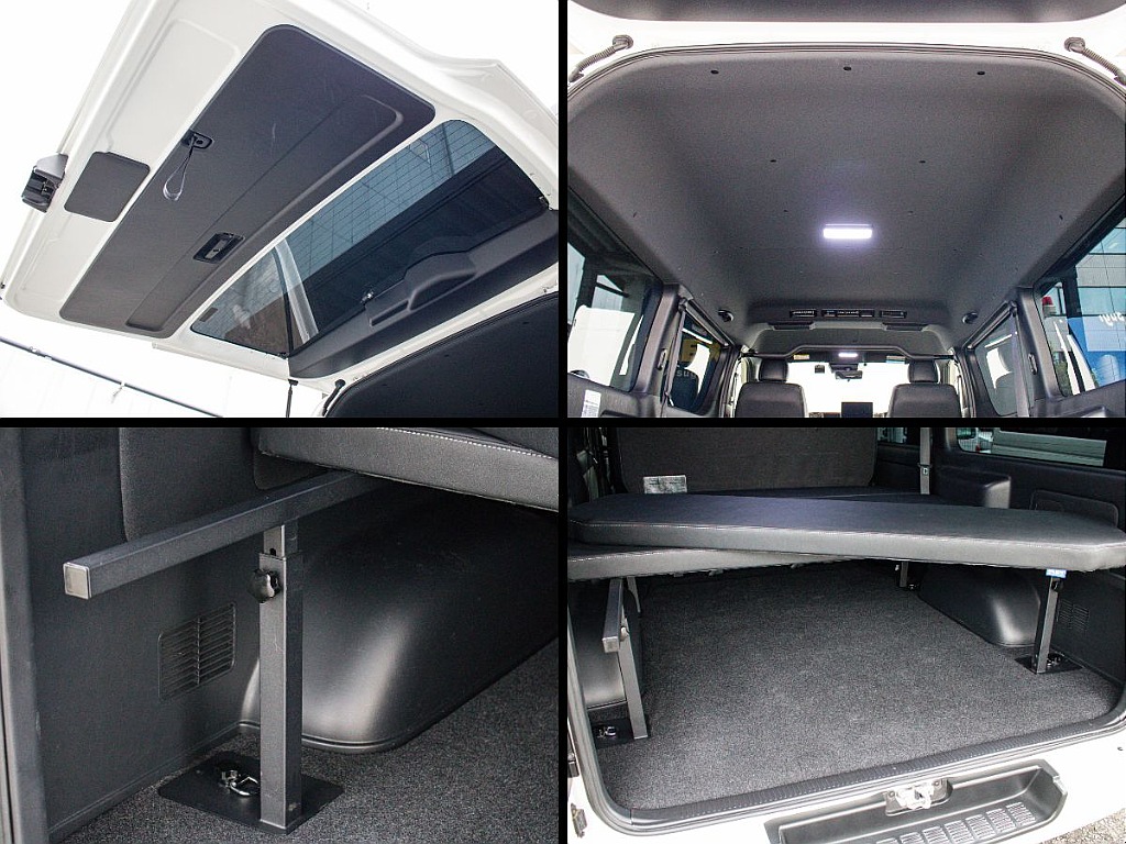 ベッドキットは高さの調節が可能です！ルームランプはLEDなので車内を明るく照らしてくれます！