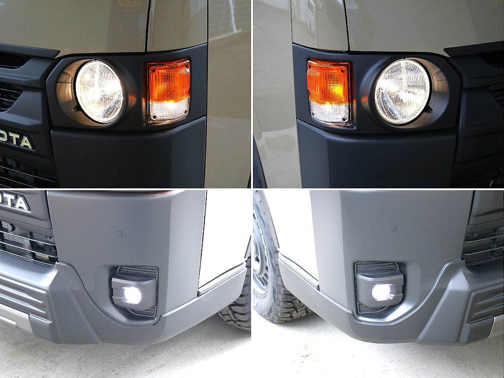 丸目のヘッドライトにドレスアップ！ノーマルのハイエースと違った外装に変化できます！