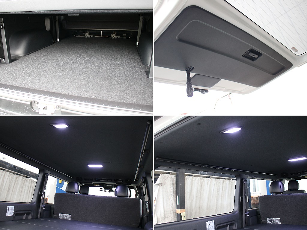 LEDルームライトが装備されてます！サイドバーも装備されていますので、車中泊なども快適にお過ごし頂けます！