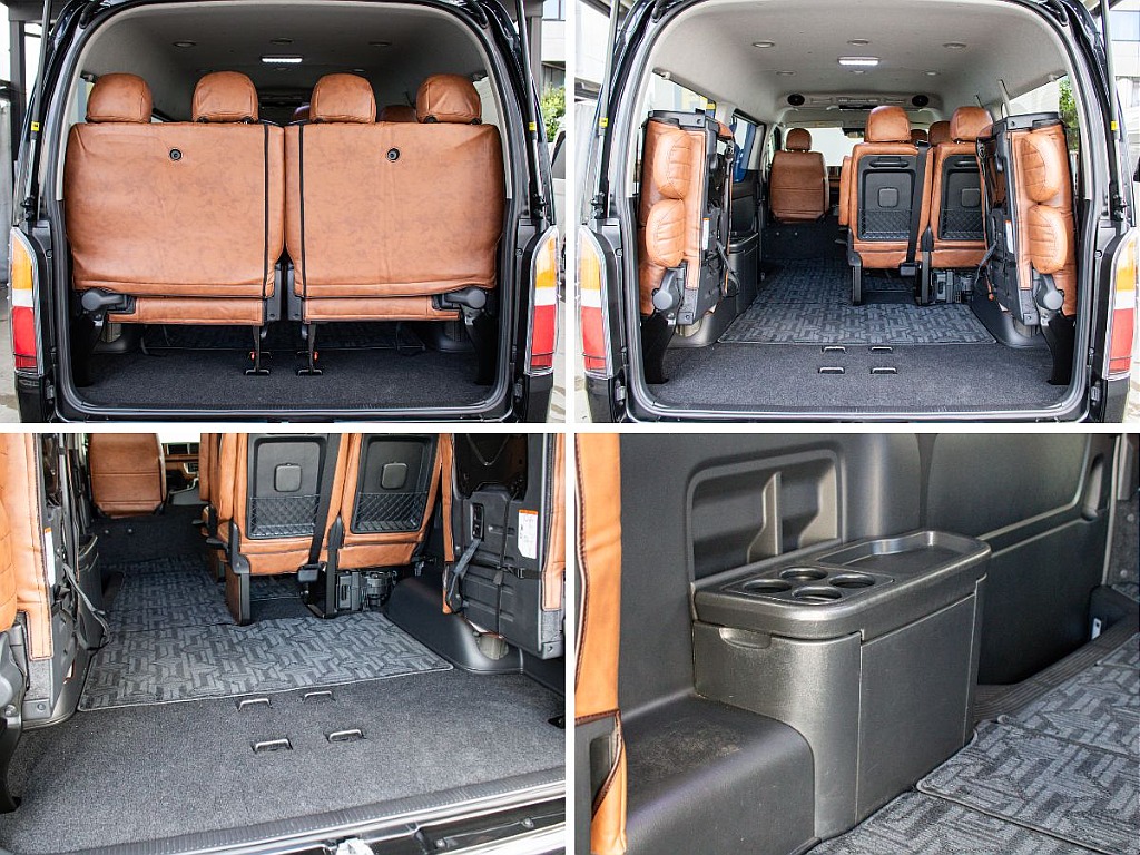 ４列目跳ね上げていただく事で広々としたスペースも確保していただけます！