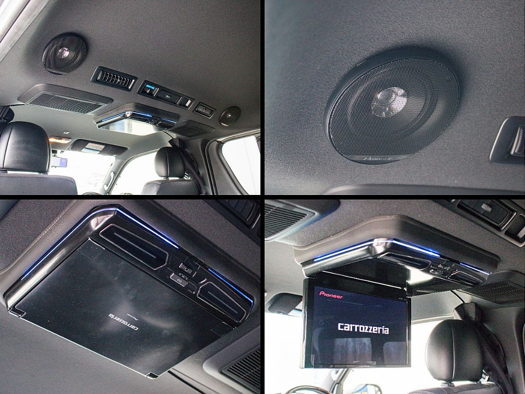 二列目の方もお楽しみいただける大画面のフリップダウンモニターやルーフスピーカーも装備しています！