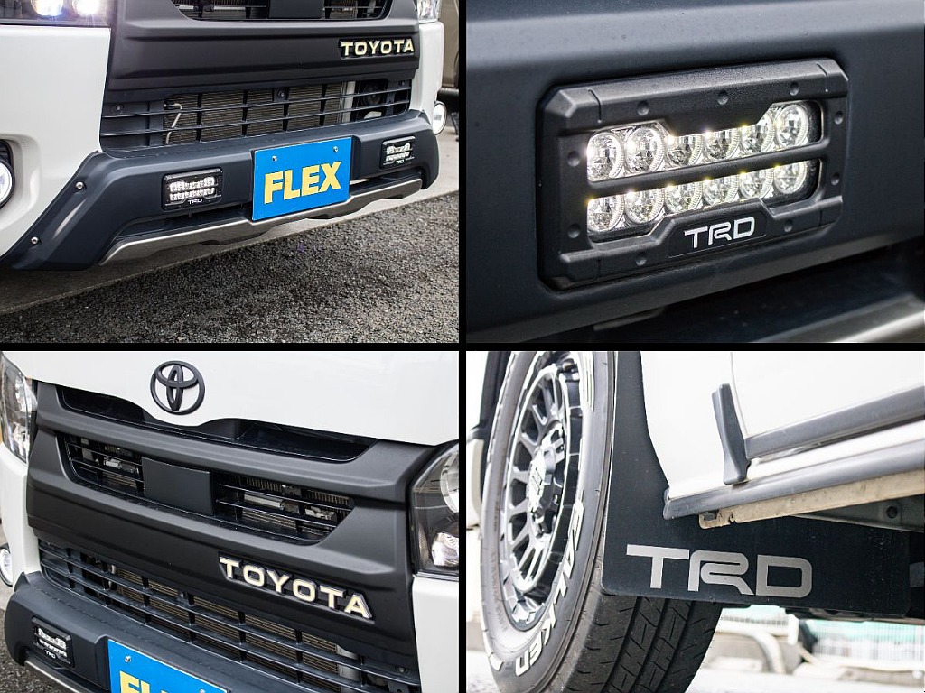 デイライト付きのオフロードバンパーにオリジナルのグリルを装備しております！