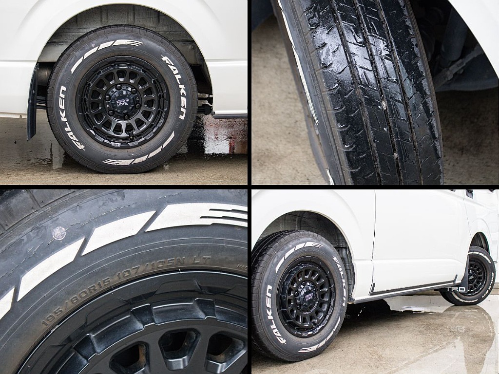 バークレイのアルミホイールにファルケンの15インチタイヤを装備しております！