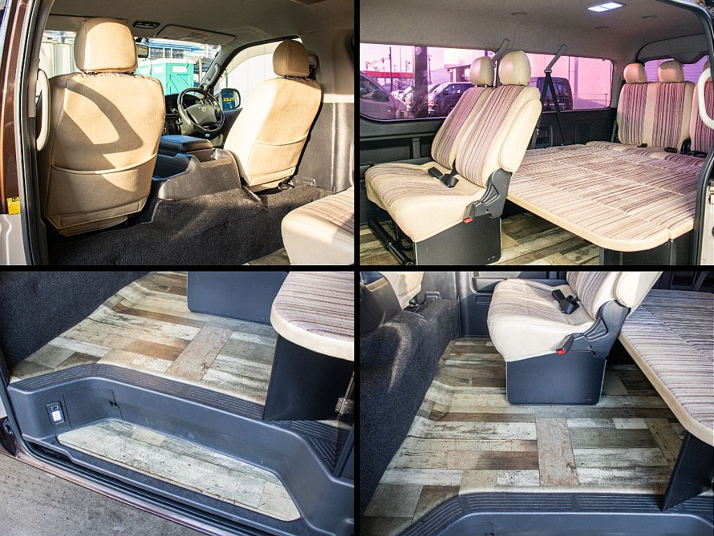 オシャレなフローリングに後席もシートカバーを装備しております！