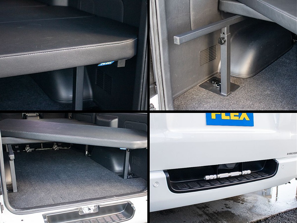 オリジナルのベッドキットType2装備してます！マットの取り外し、高さの調整が可能です！