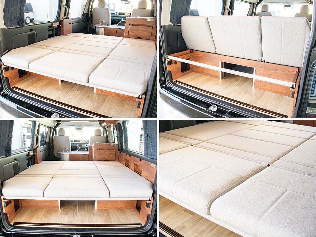 リクライニング可能なベッドマット装備してます！