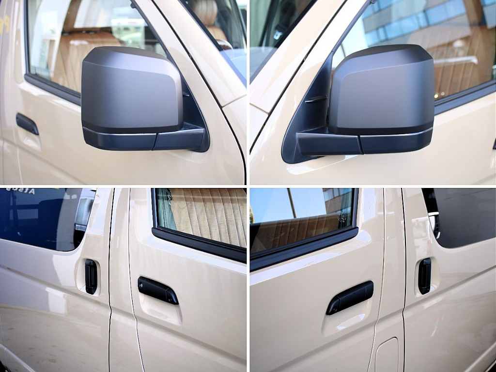 ミラーやドアノブなどのメッキ部もマッドブラックで統一！