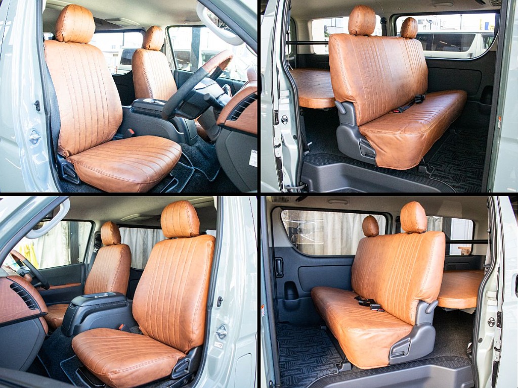 オリジナルシートカバーブラウンを装備！車内をブラウン調で統一してます！