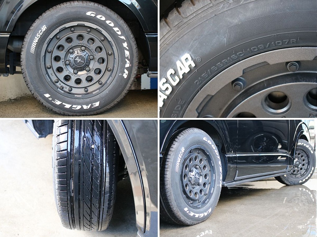 ナイトロパワーH12ショットガンアルミにグッドイヤーナスカータイヤ16インチ装備してます！