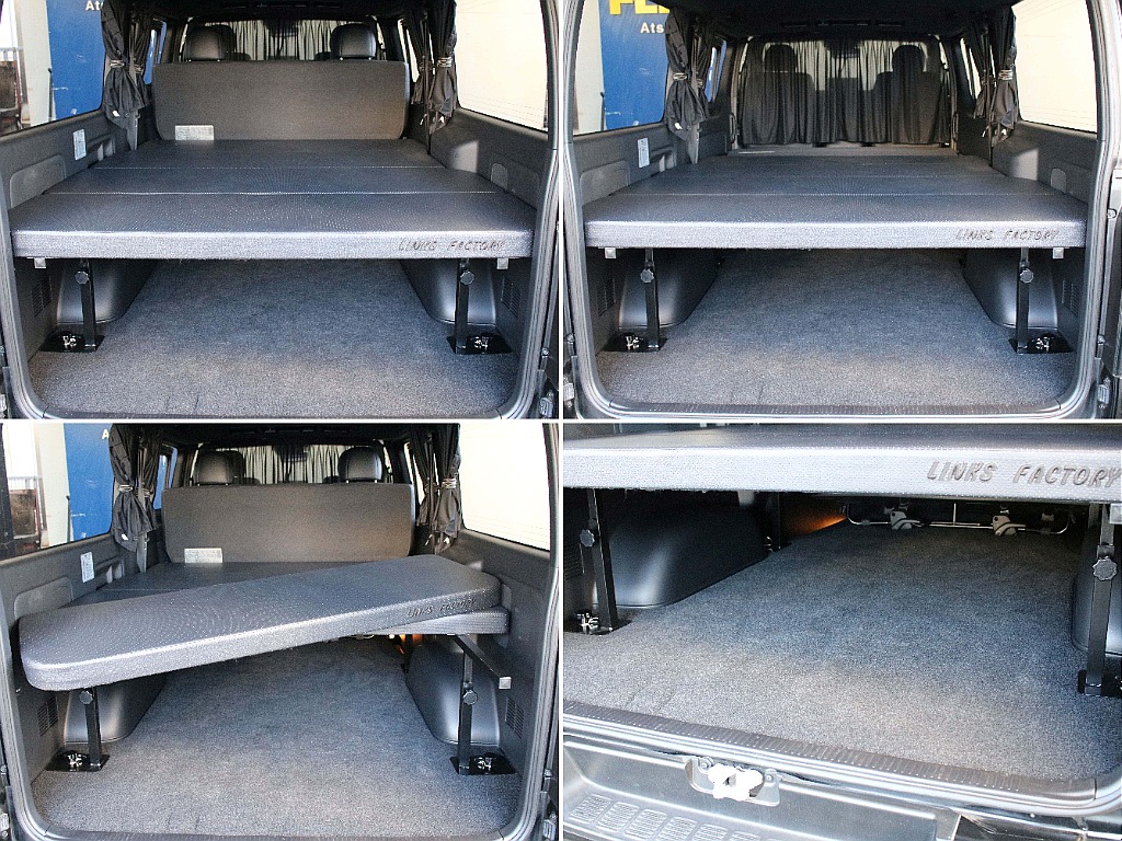 社外のベッドキット装備してます！マットが分割タイプなので取り外しも可能です！