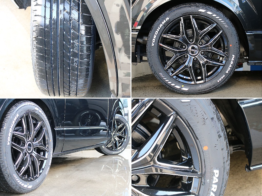 オリジナルのDelf01アルミホイールにヨコハマパラダタイヤ18インチで装備してます！迫力のある大きさが特徴です！