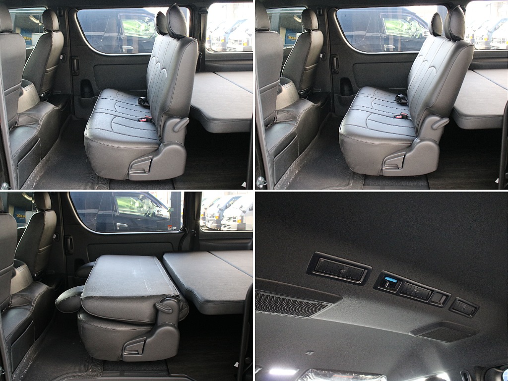 2列目を倒すとベッドキットと同じ高さにもできます！