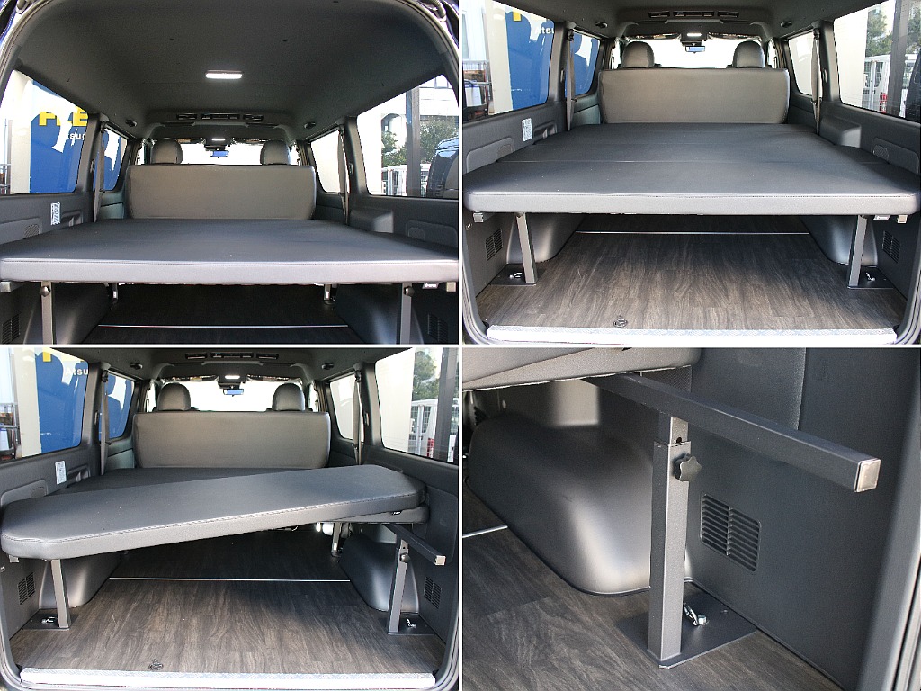 分割タイプのベッドキット装備してます！車中泊はもちろん、取り外しや荷物の積み分けも可能です！