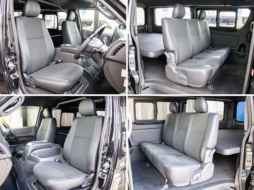 ダークプライムⅡならではのハーフレザー調のシートになってます！高級感のある落ち着いた内装に！