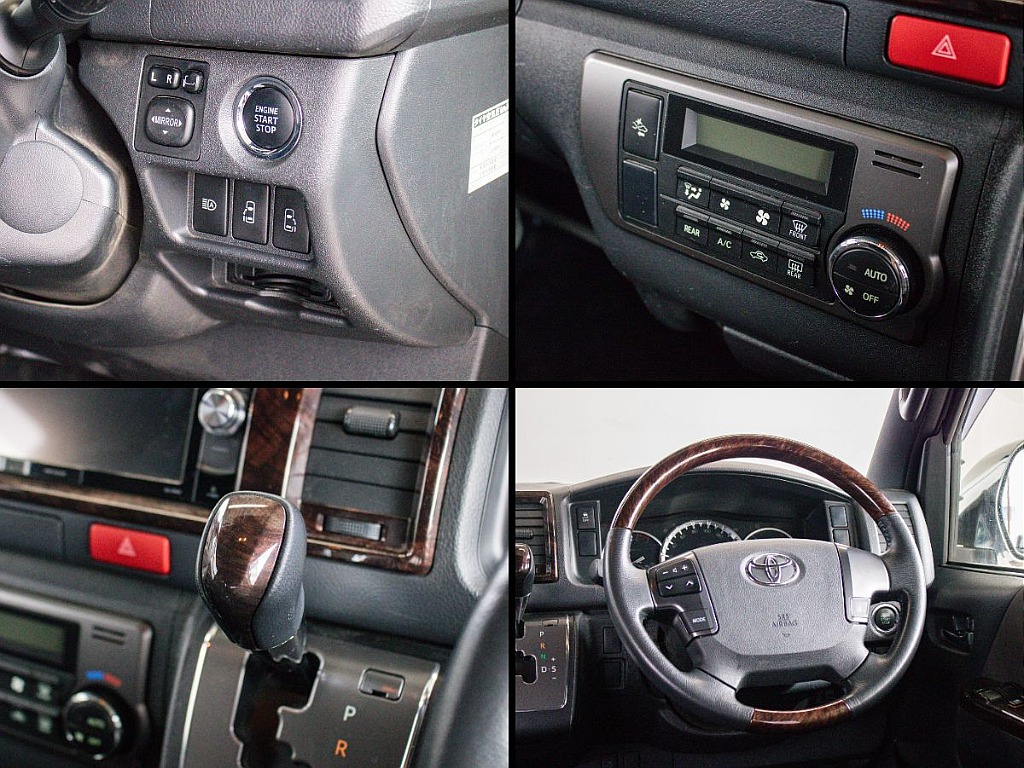 50周年アニバーサリーならではの茶木目マホガニー調のステアリング周りとなっております！