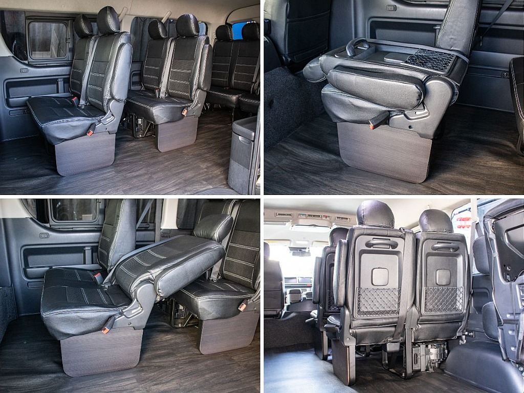 2、3列目はリクライニング加工済み！お好みの角度に調節できます！