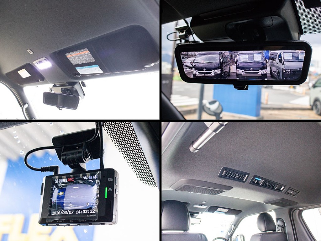 メーカーオプションのデジタルインナーミラーに前後ドライブレコーダーも装備しております！