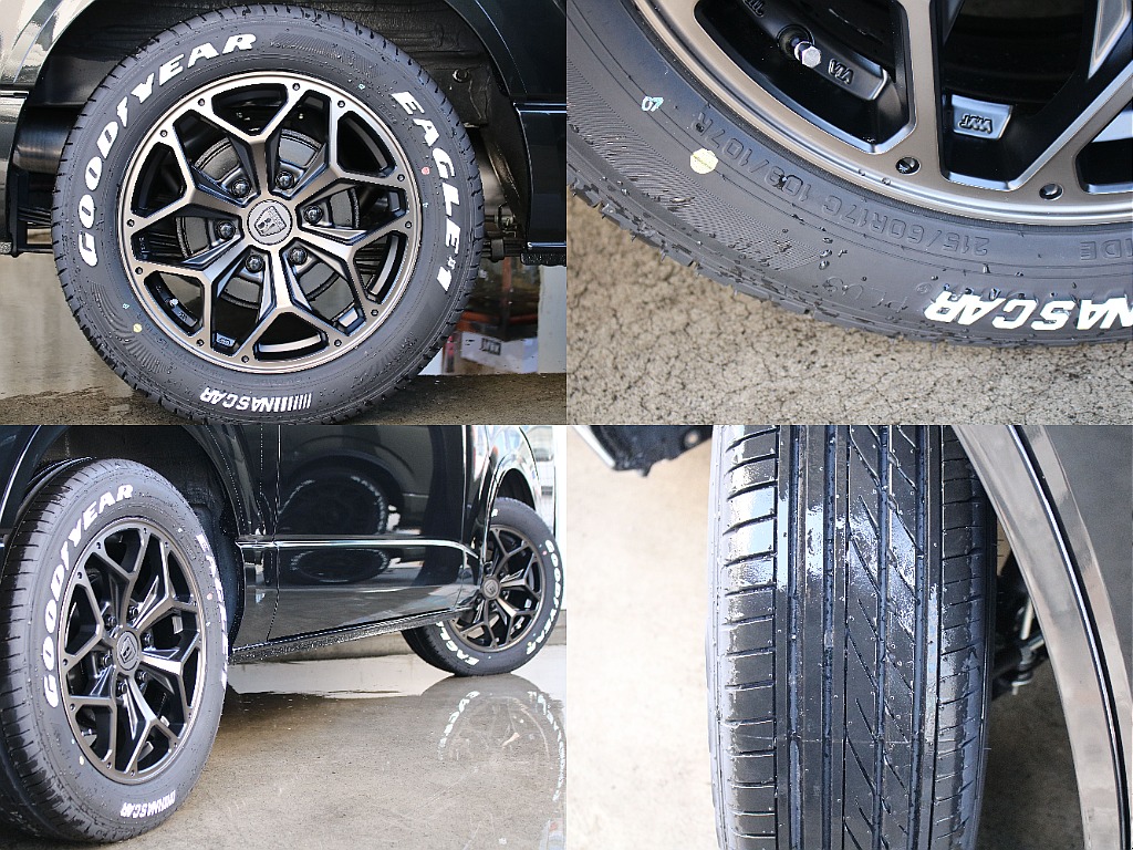 バルベロスタイリングヘックスアルミホイールにグッドイヤーナスカータイヤ17インチを装備しております！