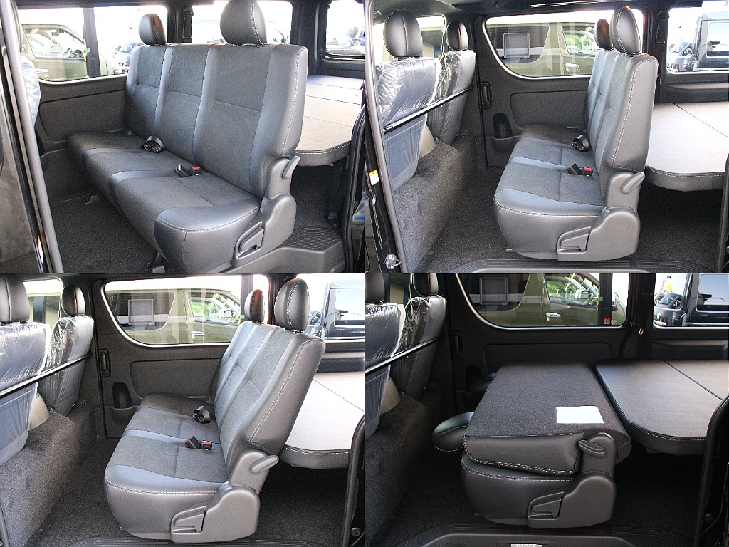 2列目シートを倒していただくとベッドキットと同じ高さに出来ます！