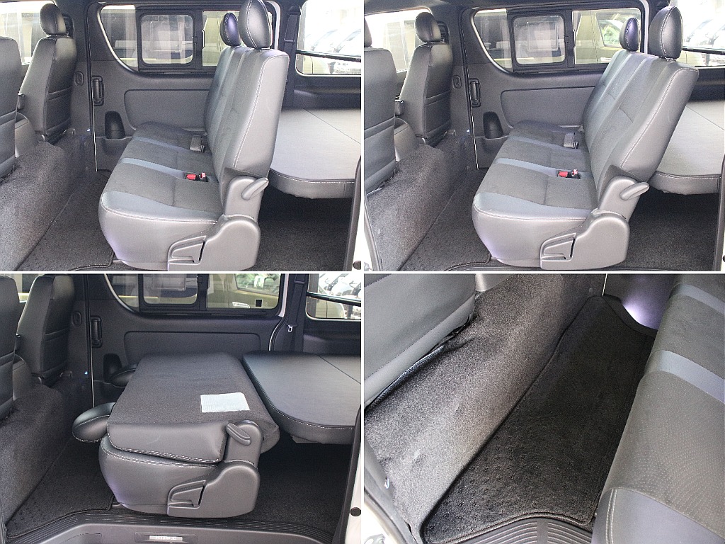 2列目シートを倒すとベッドキットと同じ高さにもなります！