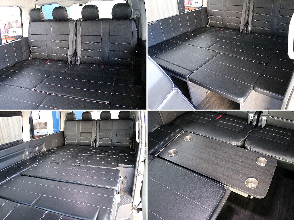 フルフラット展開可能！車中泊スペースも存分に確保できます！