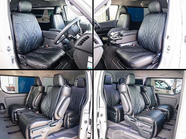 全席ダイヤキルト調のシートカバー装備してます！ゆったりとお座り頂けるキャプテンシート！