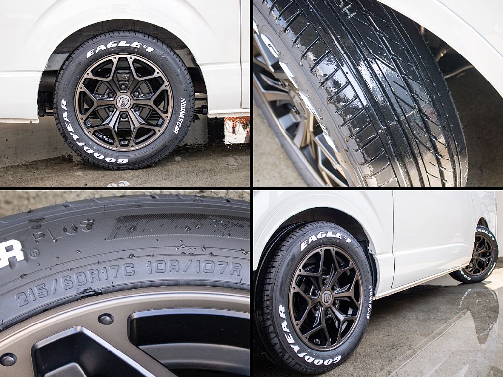 スタイリングヘックスアルミホイールにグッドイヤーナスカータイヤ17インチを装備しております！