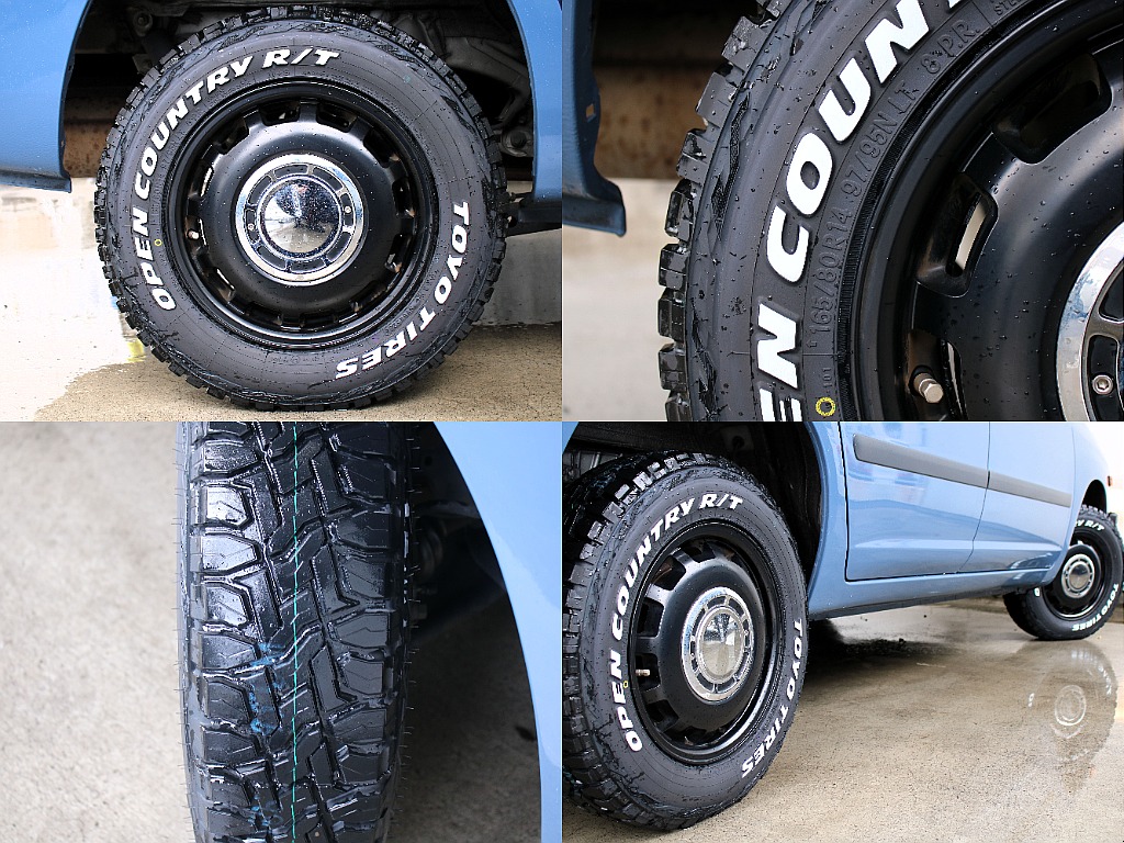 クラシックな社外アルミホイールにオープンカントリータイヤをインストール！