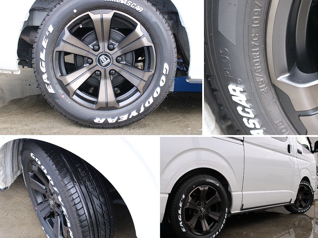 バルベロアーバングランデアルミホイールにグッドイヤーナスカータイヤ17インチを装備しております！