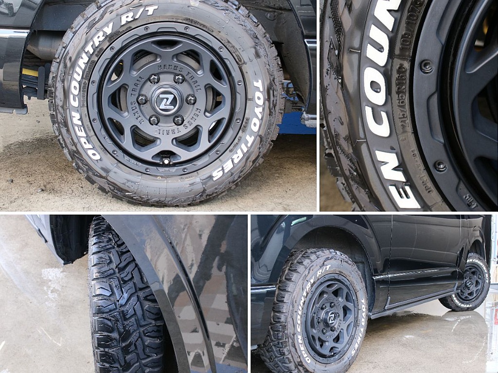 オリジナルネクサストレイルアルミホイールにオープンカントリータイヤを装備しております！