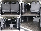 ４列目シートを跳ね上げると広大な荷室空間を確保できます！フローリングなのでお掃除も楽々！