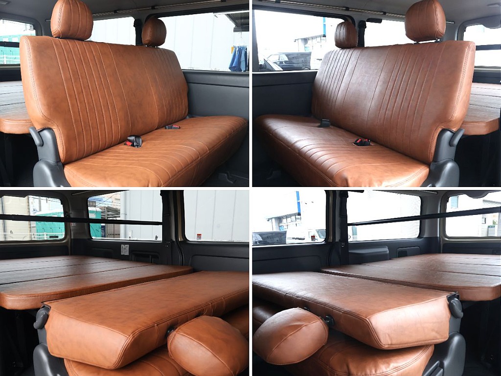 全席シートカバー装備済み！2列目を倒すことでベットキットの高さに合うようになっております！
