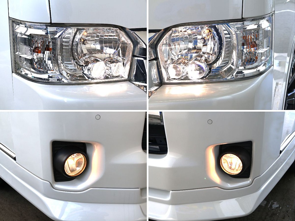 メーカーオプションのLEDヘッドライト！明るく視線を照らしてくれます！