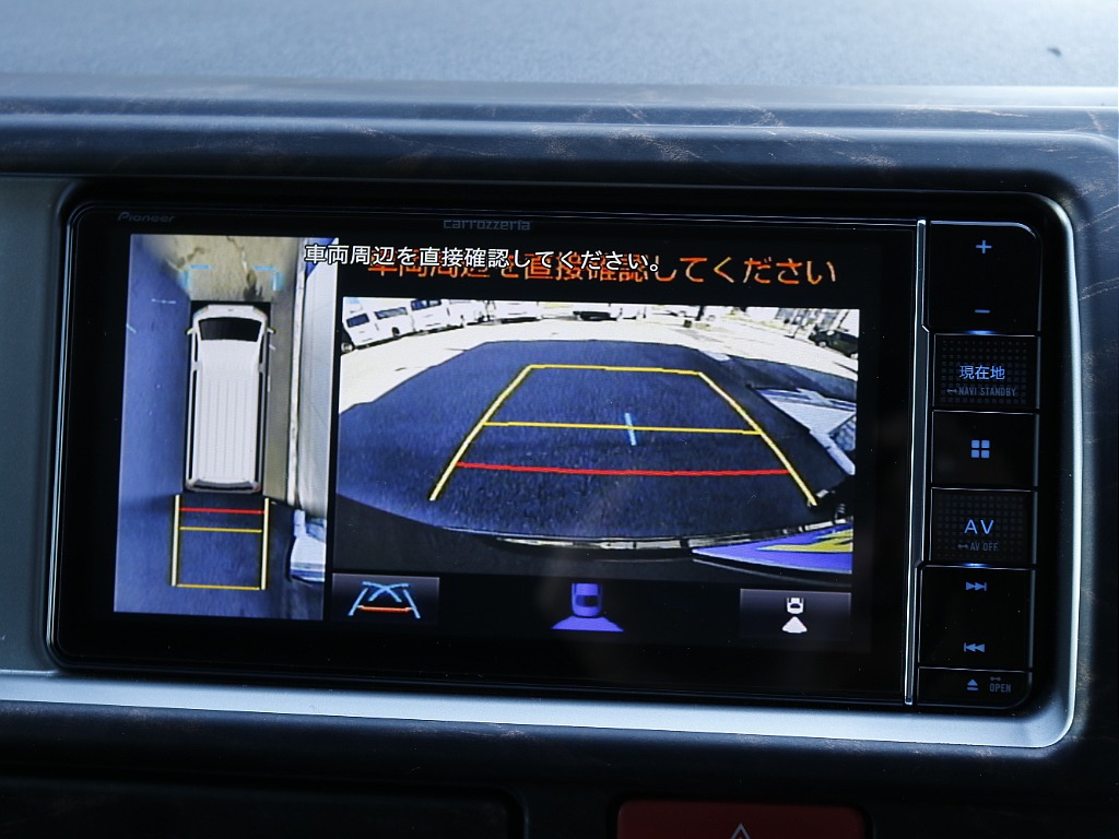 パノラミックビューモニター搭載☆☆ 車格の大きいハイエースワゴンの駐車もこれがあれば楽々です♪