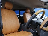 FLEXオリジナルクラシックレザーシートカバー装着☆ キャメル色でインテリアパネルといい組み合わせです☆
