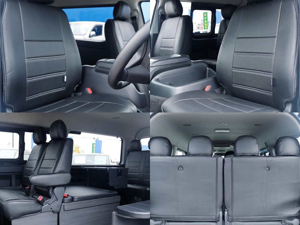 全席オリジナル黒革調シートカバー！