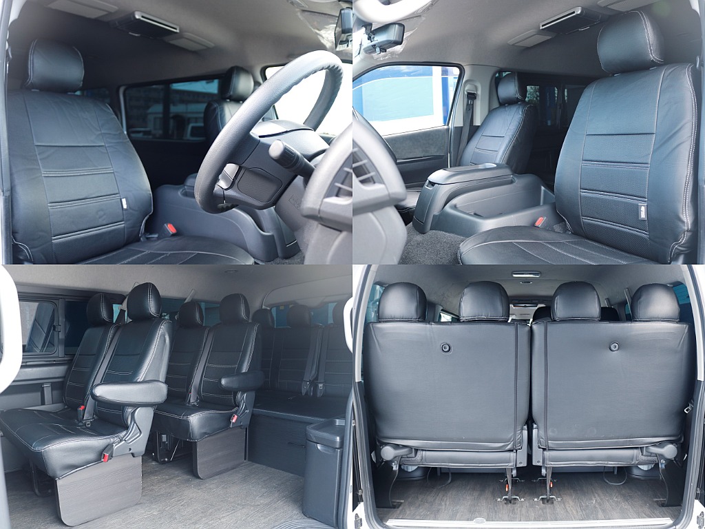 全席黒革調シートカバー！