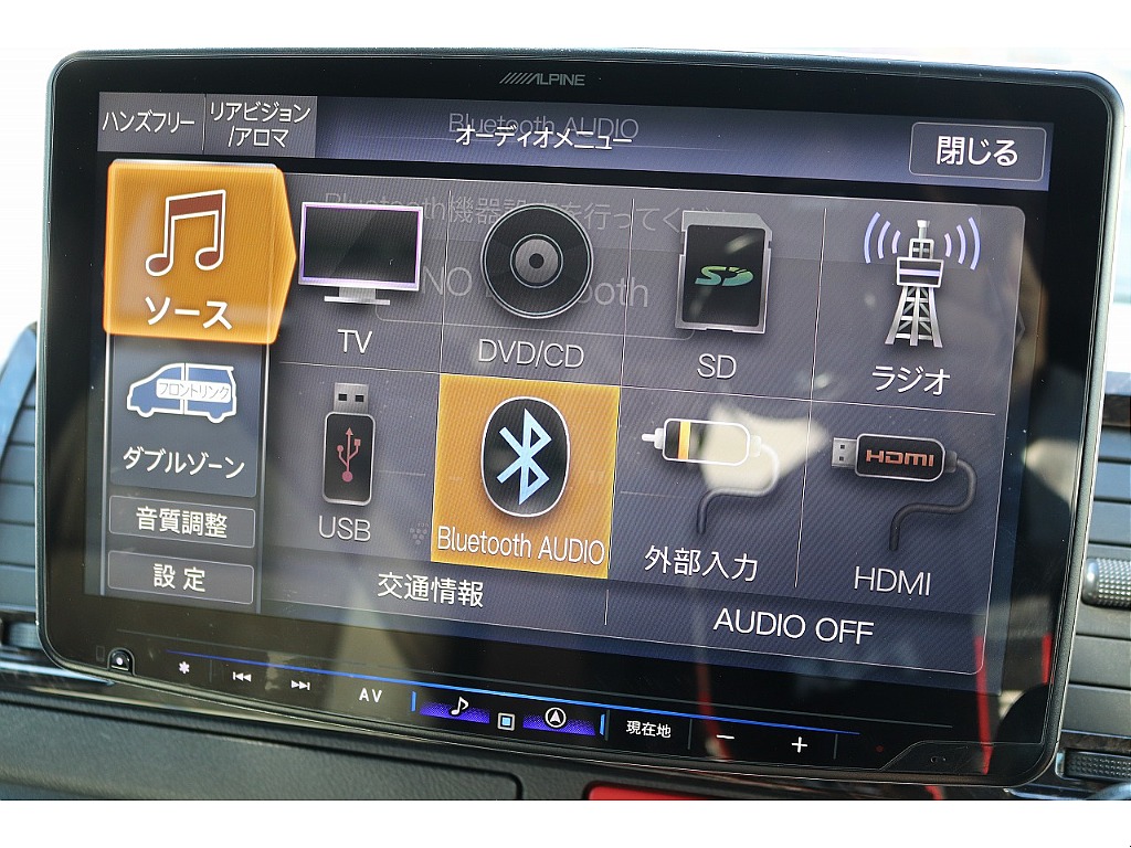 ＡＬＰＩＮＢＩＧ‐?１１型フローディングＳＤナビ搭載！ ＣＤ／ＤＶＤ再生、Ｂｌｕｅｔｏｏｔｈ接続/フルセグＴＶ視聴可能！