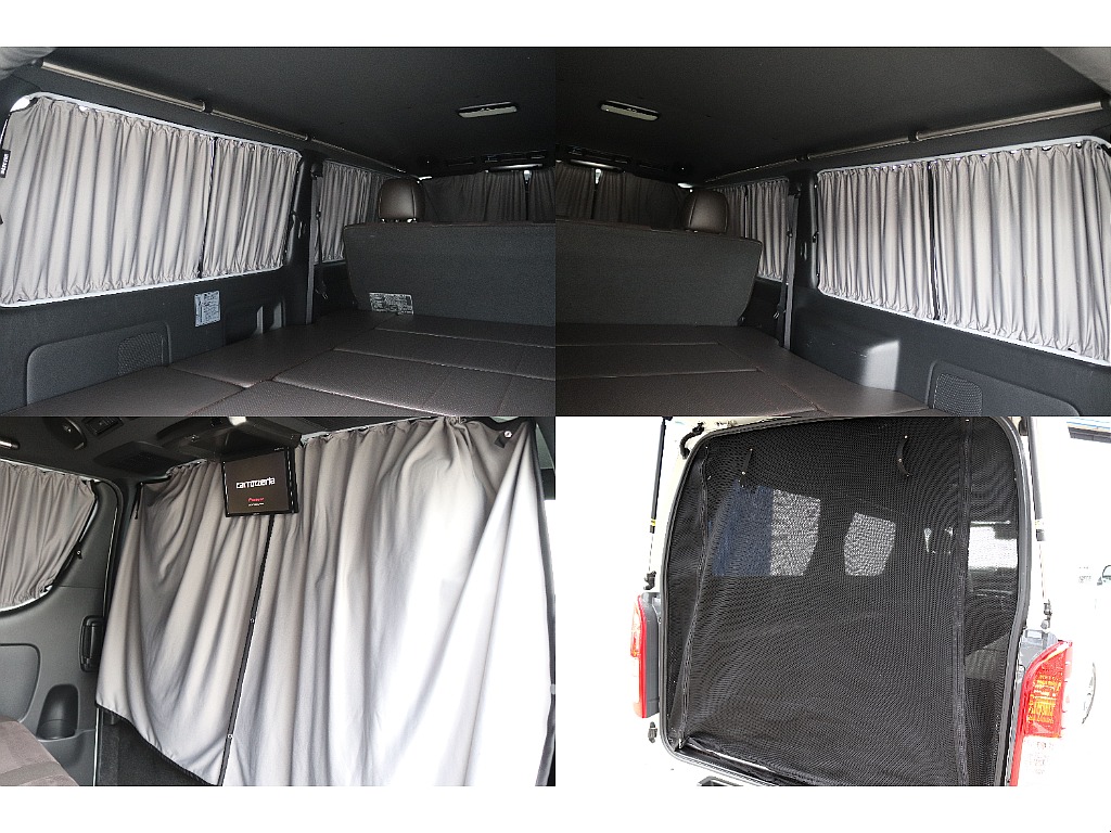 リア５面カーテンに防虫ネット付きで車内泊もバッチリです♪
