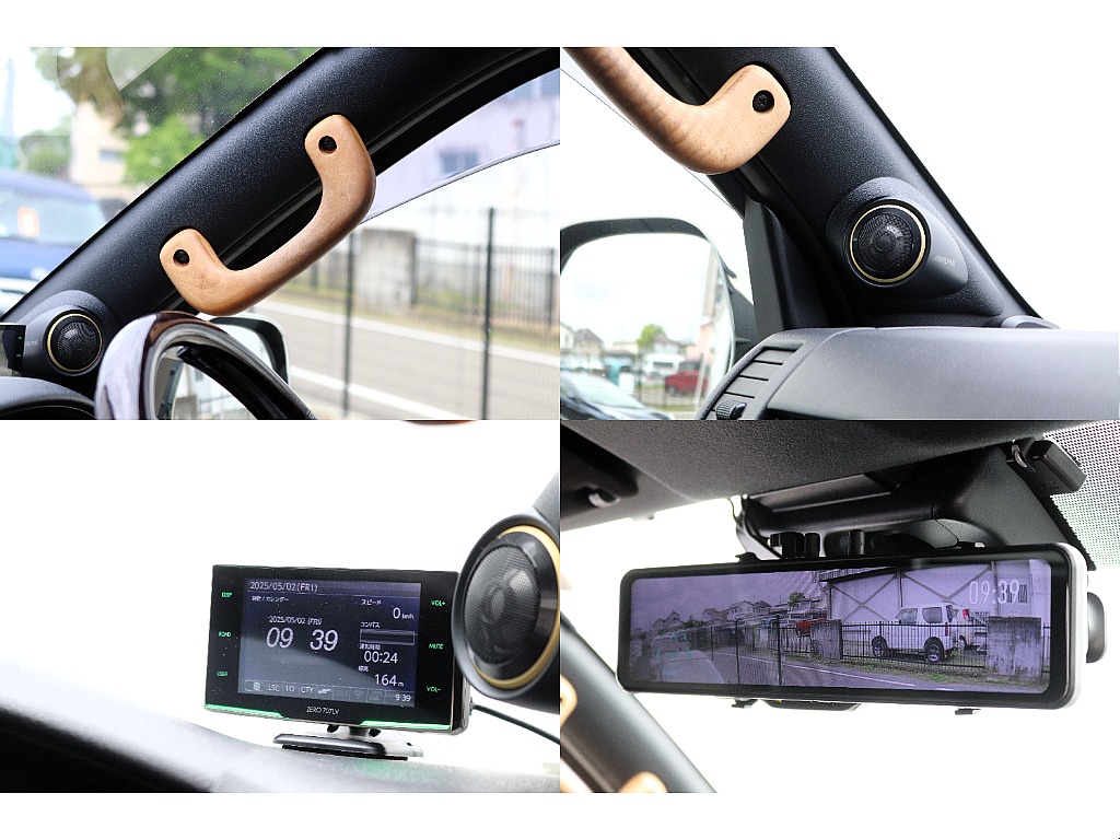 ウッドアシストグリップ♪アルパインツィーター♪レーダー探知機♪デジタルインナーミラー型ドラレコ♪